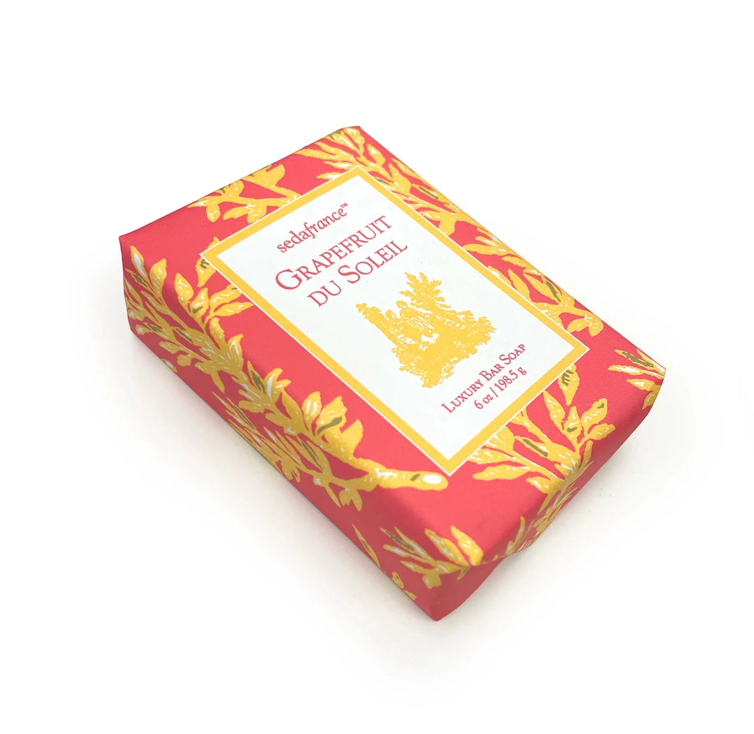 Grapefruit du Soleil Classic Toile Paper-Wrapped Bar Soap Bath Soap Seda France 