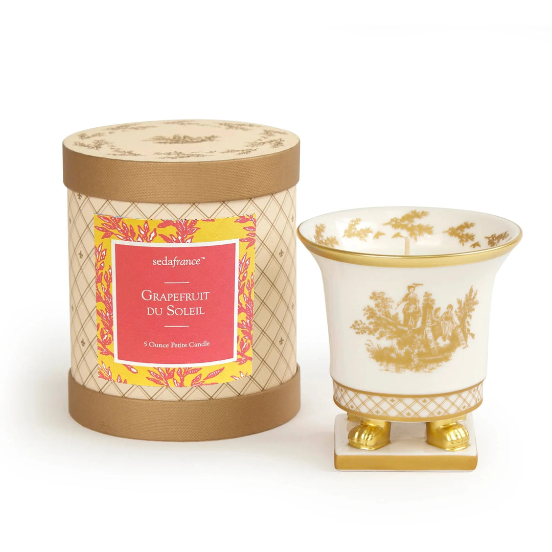 Grapefruit du Soleil Classic Toile Petite Ceramic Candle Candle Seda France 