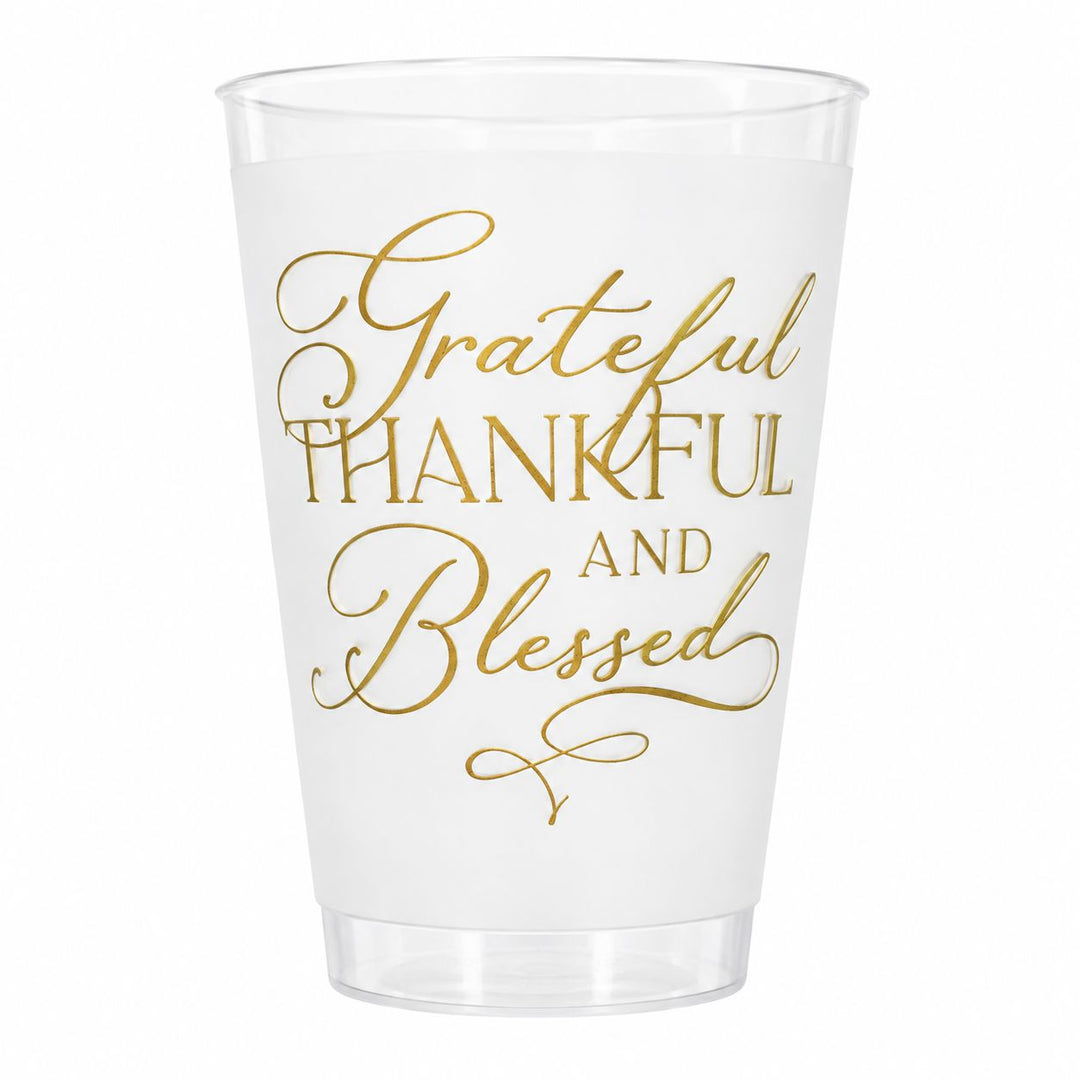 Grateful Thankful and Blessed Shatterproof Cups Drinkware Rosanne Beck 