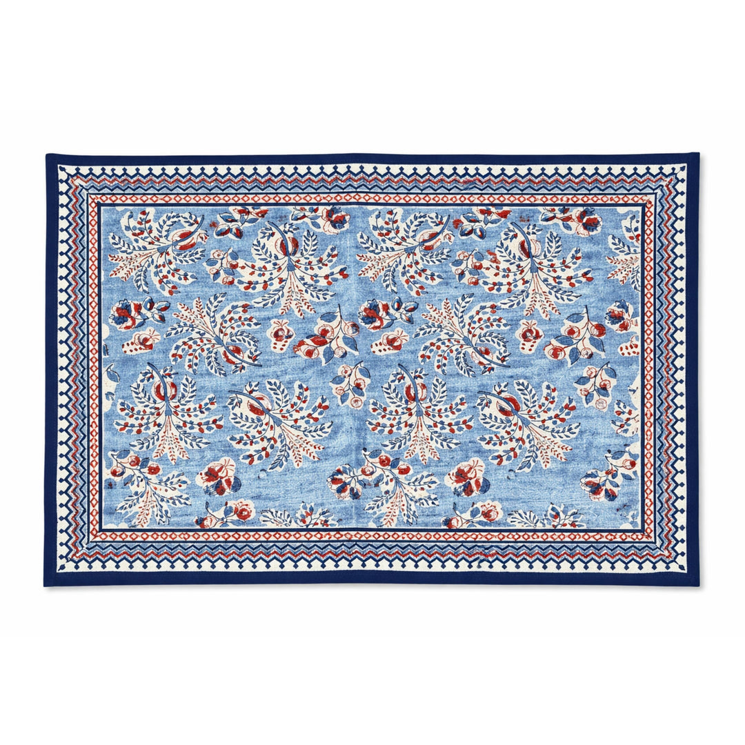 Grecian Palm Red, White & Blue Placemats- Set of 4 Placemats Pomegranate 