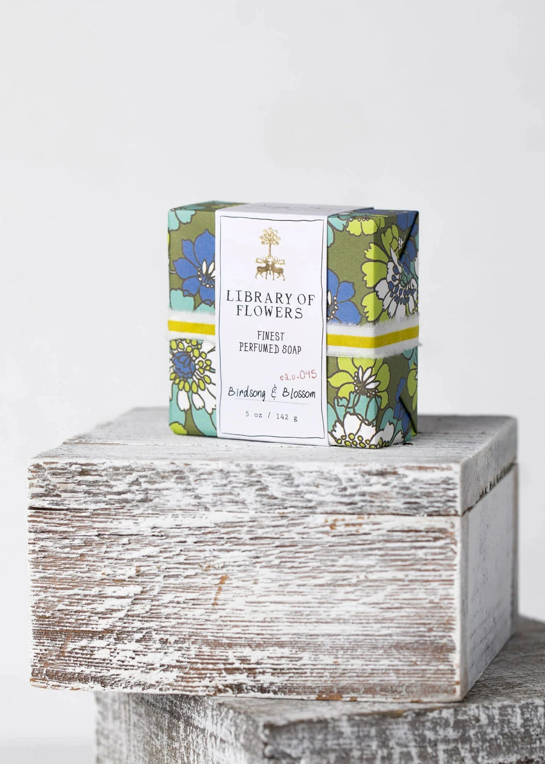 Green and Blue Floral Square Soap Bath Soap Library of Flowers 