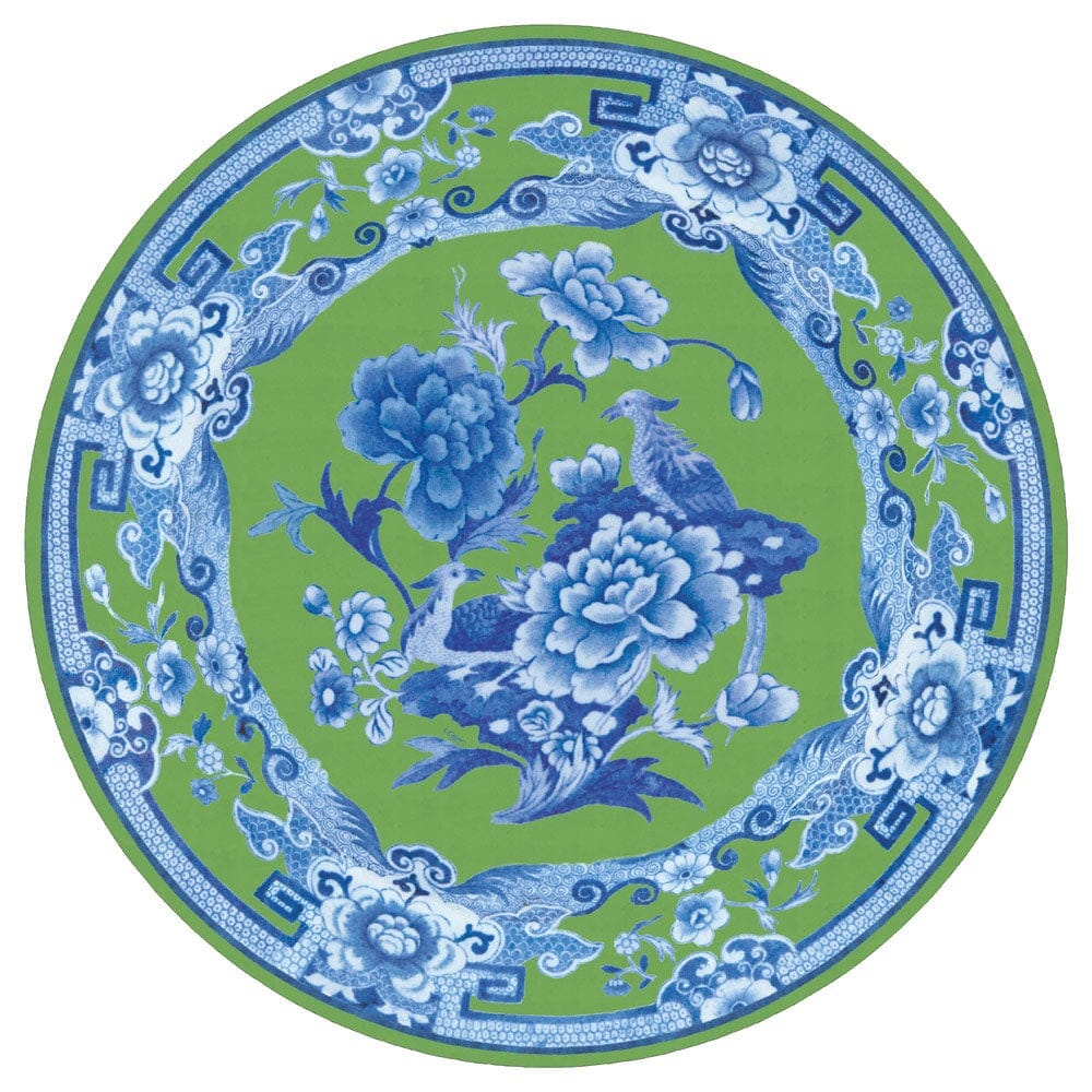 Green And Blue Plate Die-Cut Placemats Placemats Caspari 