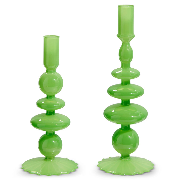 Green Candlesticks Candle Holders RAZ 