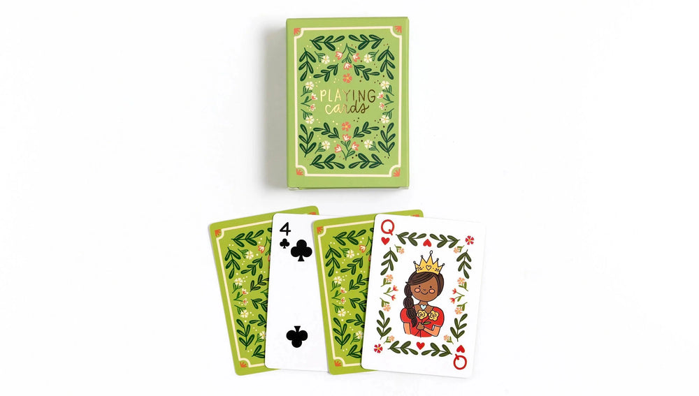 Green Floral Deck of Playing Cards Playing Cards Pippi Post 