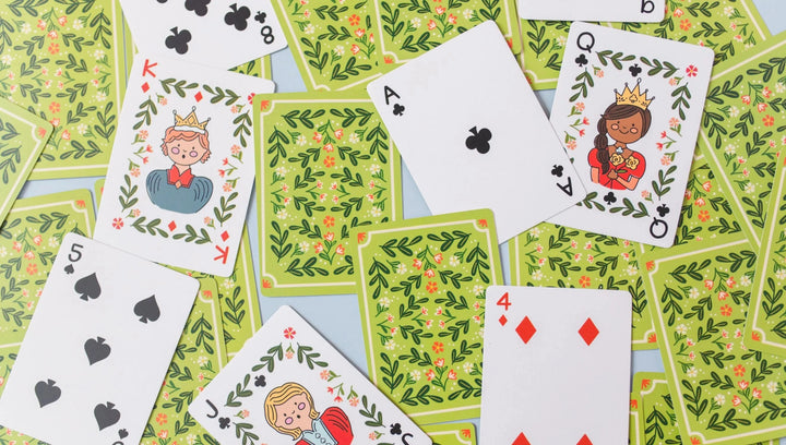 Green Floral Deck of Playing Cards Playing Cards Pippi Post 