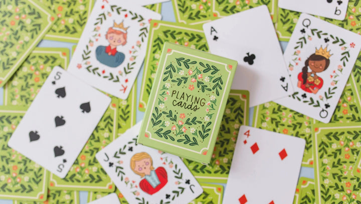 Green Floral Deck of Playing Cards Playing Cards Pippi Post 
