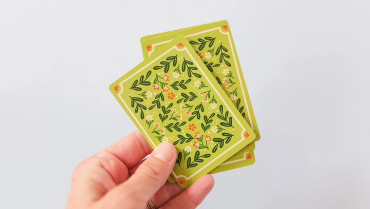 Green Floral Deck of Playing Cards Playing Cards Pippi Post 
