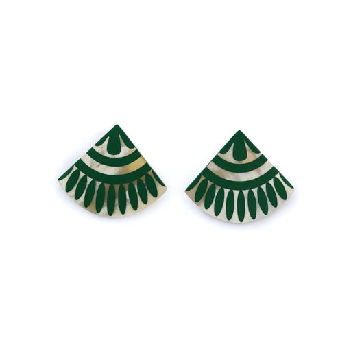 Green Porcelain Tile Earrings Womens Earrings Sunshine Tienda 