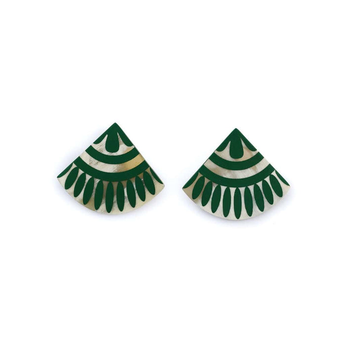 Green Porcelain Tile Earrings Womens Earrings Sunshine Tienda 