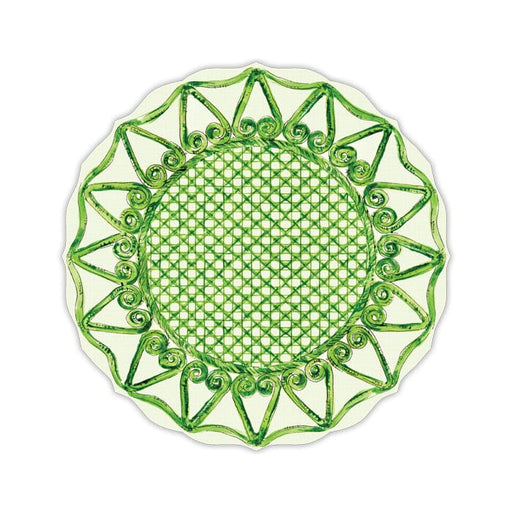 Green Rattan Round Paper Placemats Placemats Rosanne Beck 