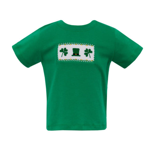 Green Shamrocks Smocked T-Shirt boyShirt Velani 