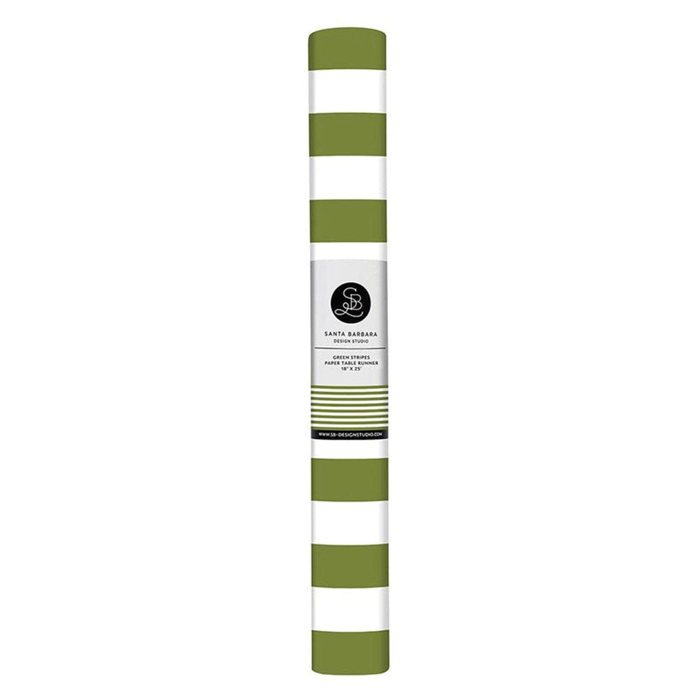 Green Stripe Table Runner Table Runner Slant 