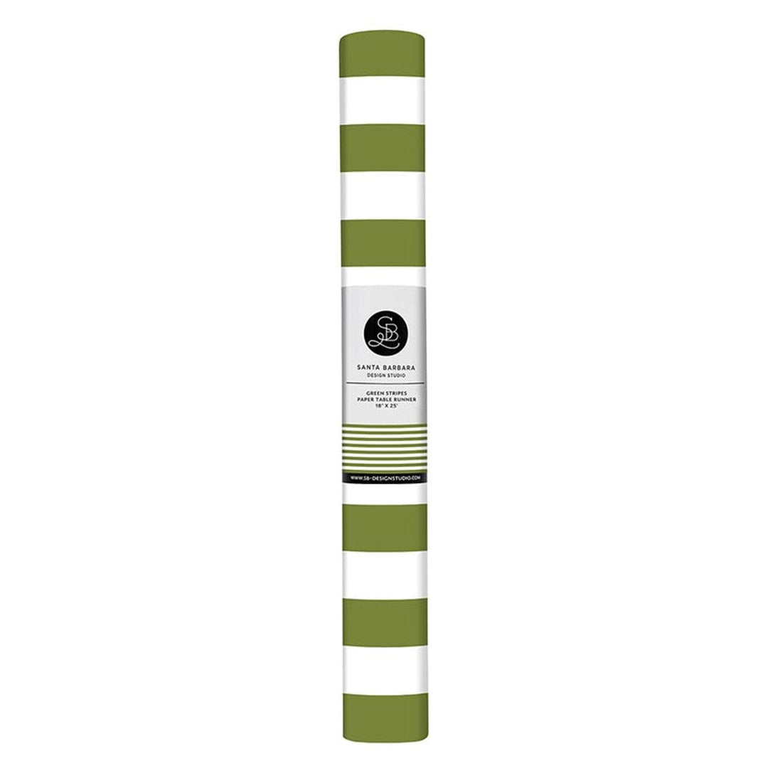 Green Stripe Table Runner Table Runner Slant 