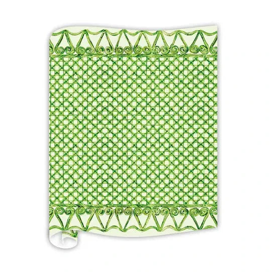 Green Swirls and Lattice Table Runner Table Runner Rosanne Beck 