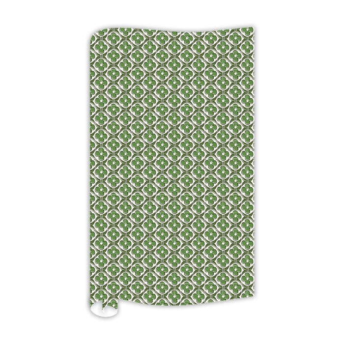 Green Verdigris Fiore Stripe Pattern Wrapping Paper Wrapping Paper Rosanne Beck 