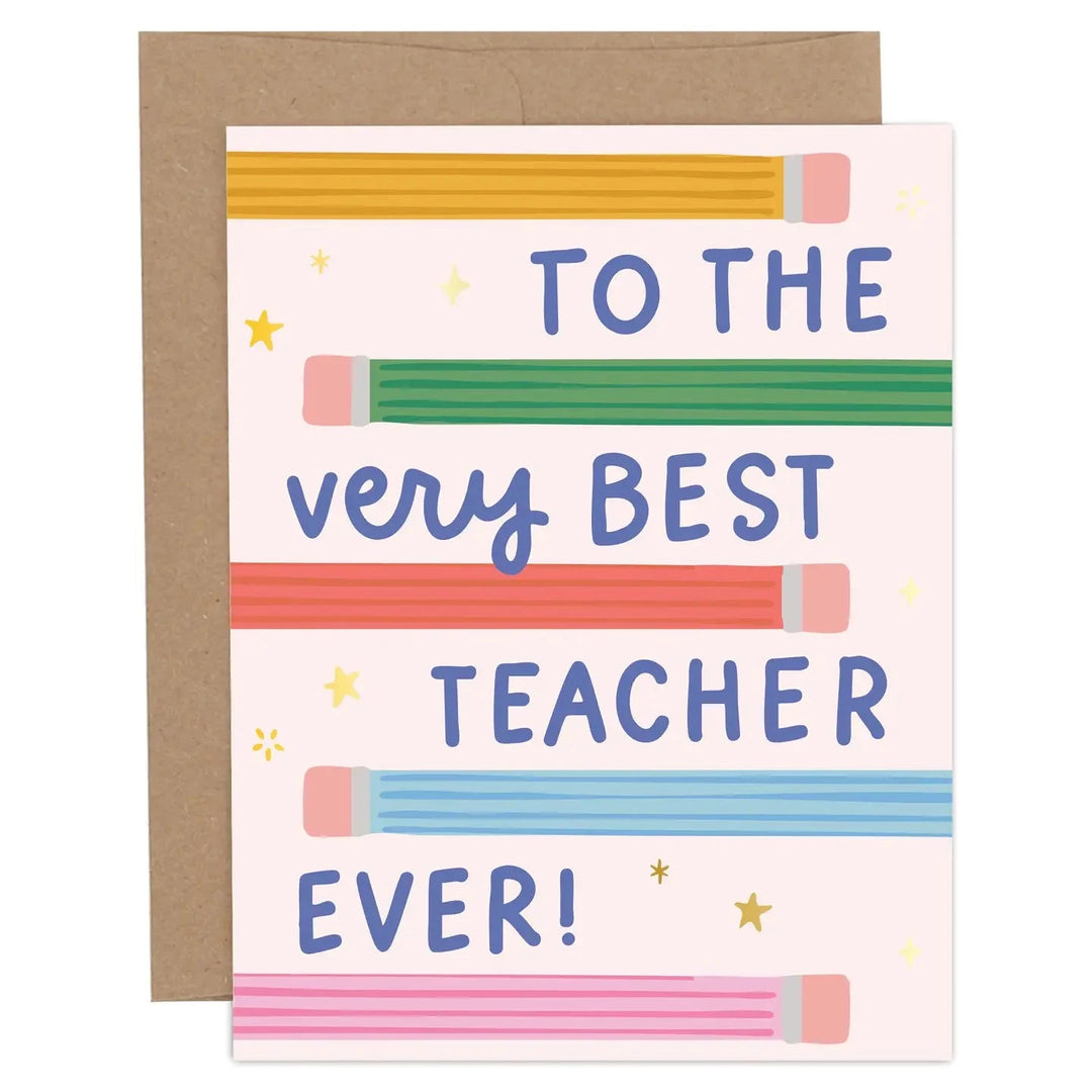 Greeting Card - To the Very Best Teacher Ever Greeting Card Pippi Post 