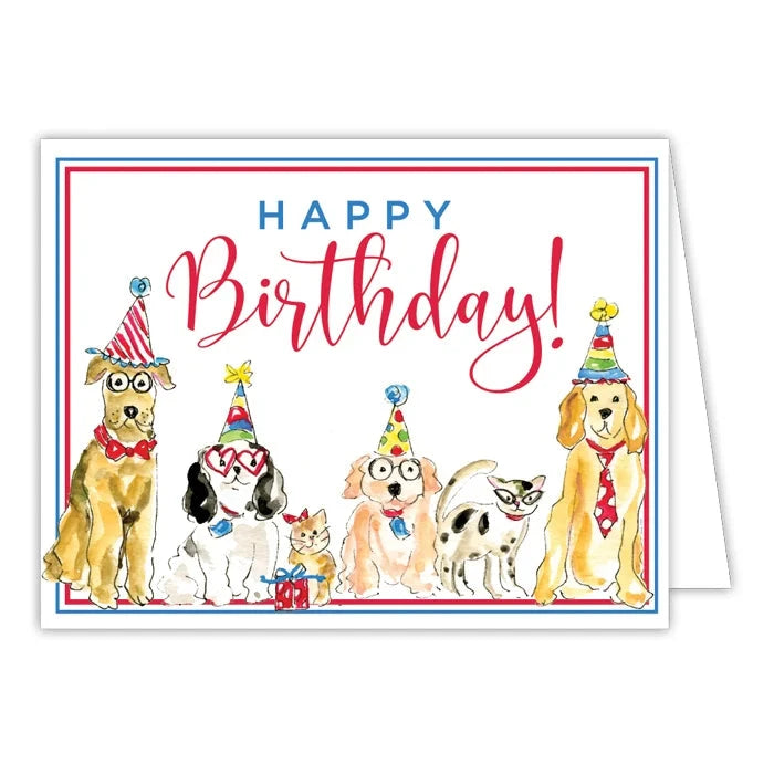 Greeting Cards Gift Card Rosanne Beck Happy Birthday Dog Party 