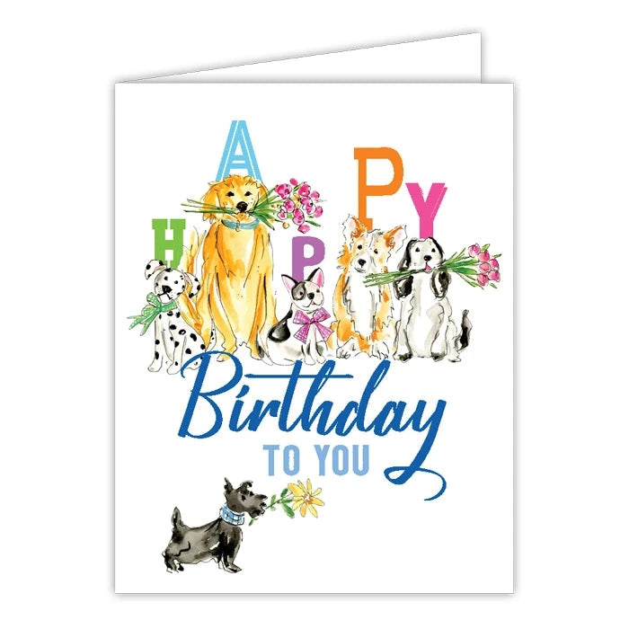 Greeting Cards Gift Card Rosanne Beck Happy Birthday To You Party Pooches 