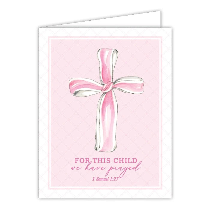 Greeting Cards Gift Card Rosanne Beck Pink For This Child We Have Prayed 