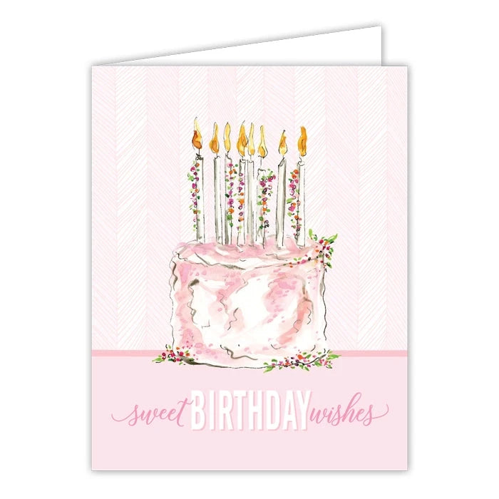 Greeting Cards Gift Card Rosanne Beck Sweet Birthday Wishes Cake with Candles 