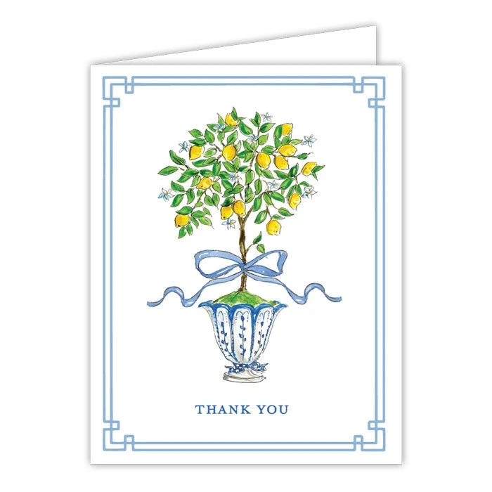 Greeting Cards Gift Card Rosanne Beck Thank You Lemon Topiary in Chinoiserie Pot 