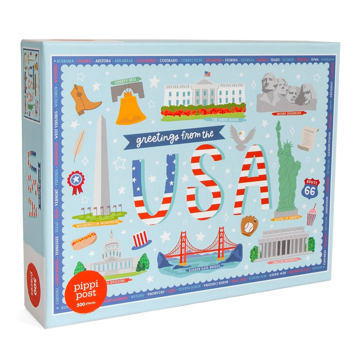 Greetings from the USA - 500 Piece Jigsaw Puzzle Puzzle Pippi Post 