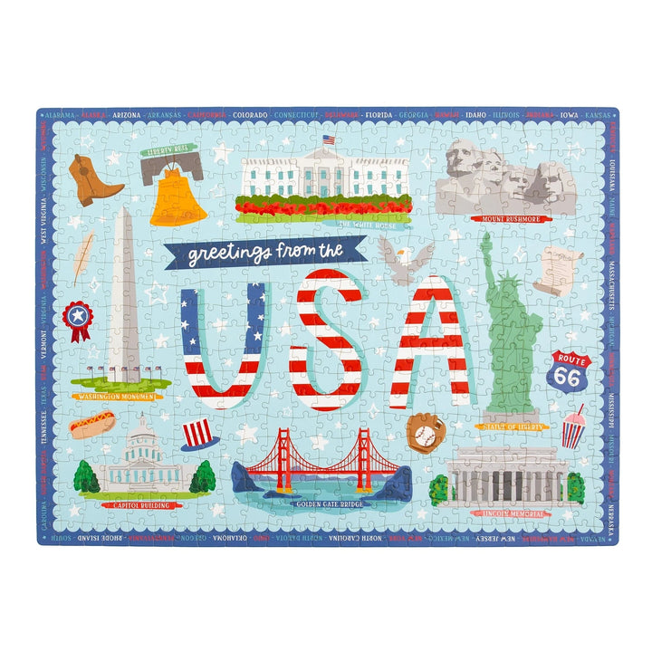 Greetings from the USA - 500 Piece Jigsaw Puzzle Puzzle Pippi Post 