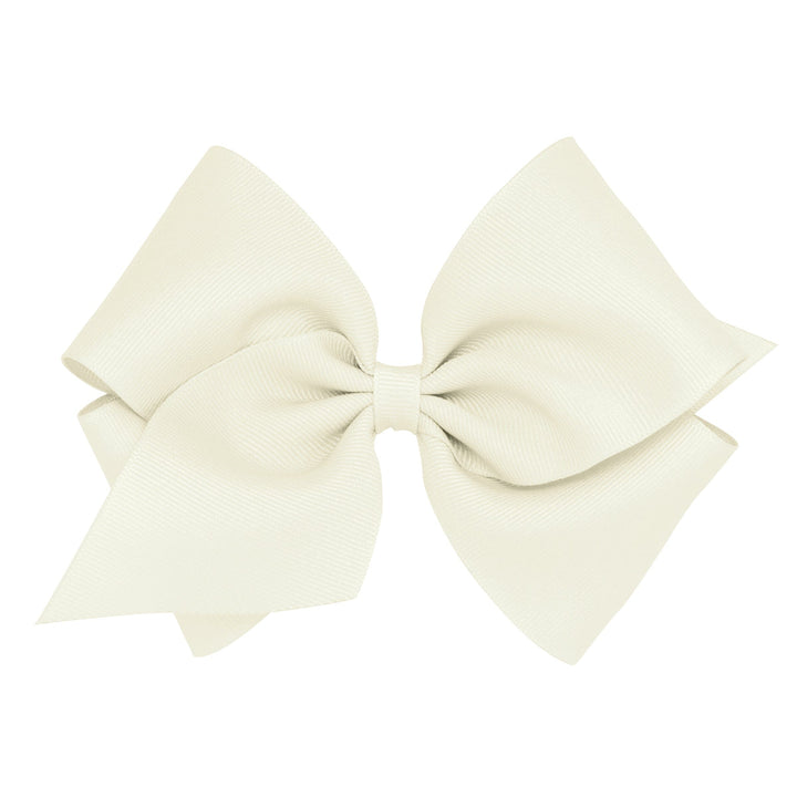 Grosgrain Hair Bow - Mini King Hair Bow WeeOnes Antique White 