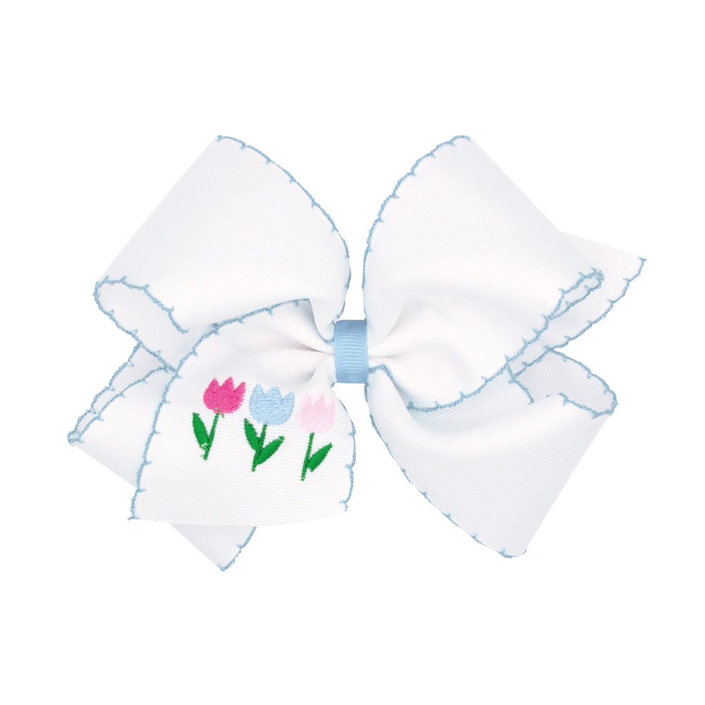 Grosgrain Tulips Bows Hair Bow WeeOnes King 