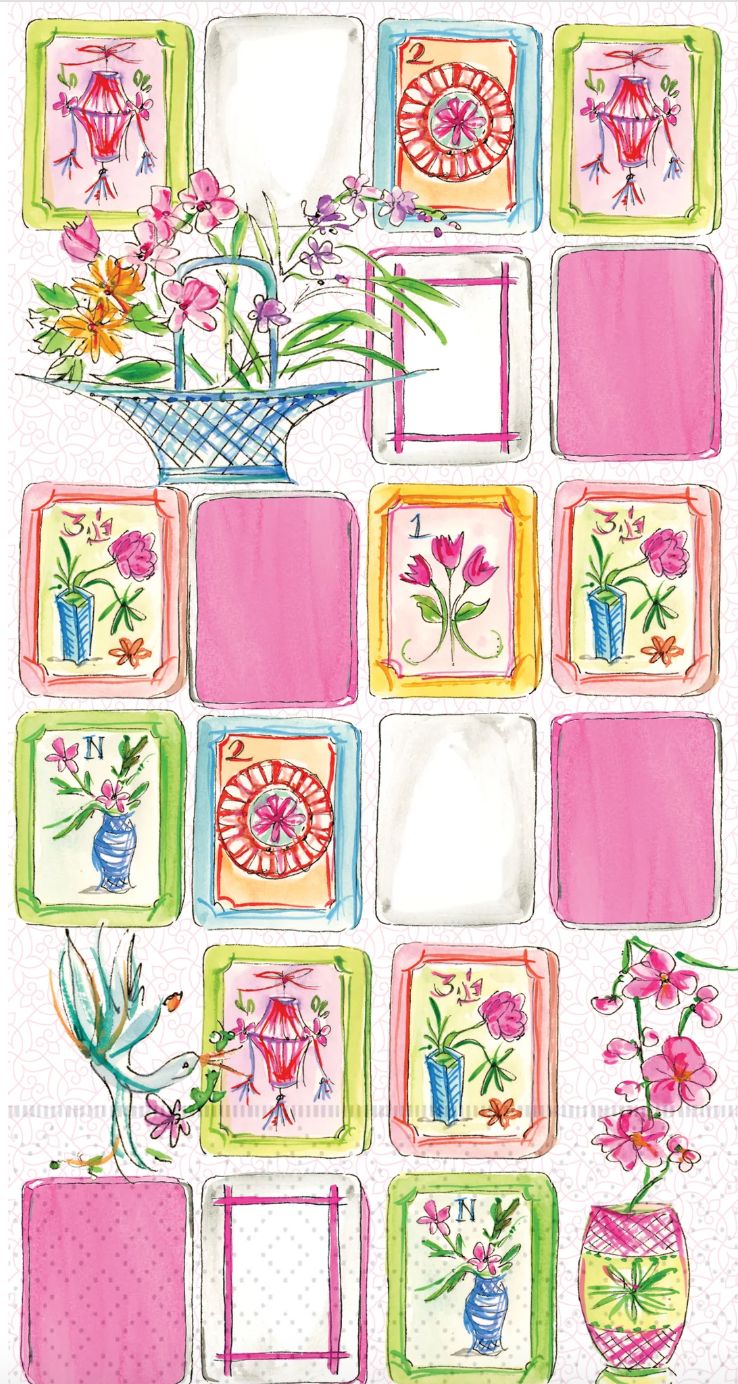 Guest Towels - Pink Mahjong Guest Towels Boston International 