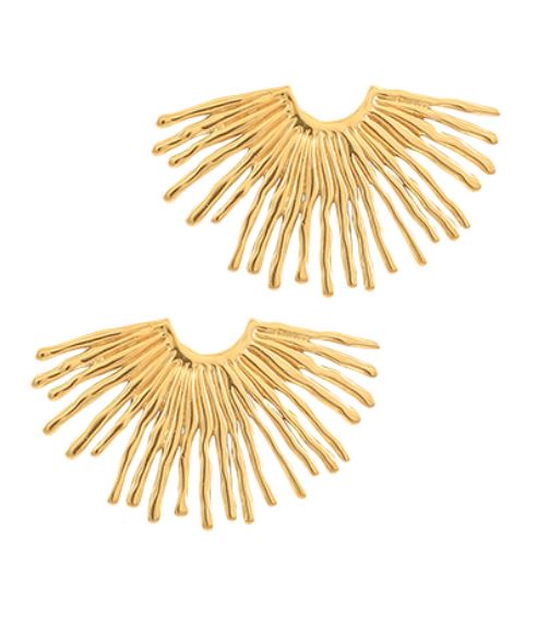 Half Sunburst Earrings Womens Earrings Golden Stella 