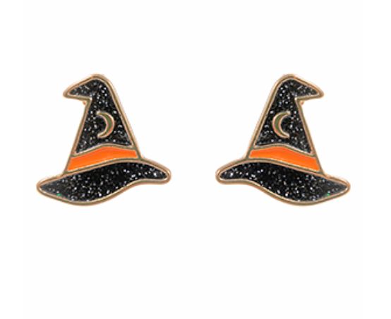 Halloween Earrings - Witch's Hat Womens Earrings Golden Stella 