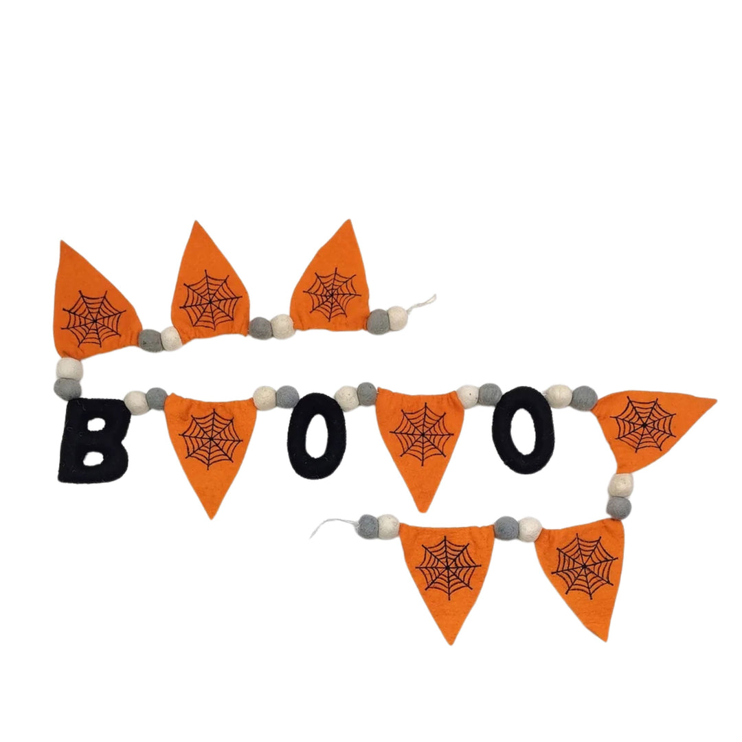 Halloween Felt Garland Halloween Decor 180 Degrees BOO 