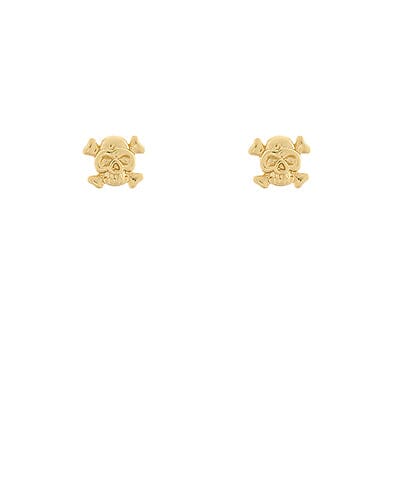 Halloween Skeleton Studs Womens Earrings Golden Stella 
