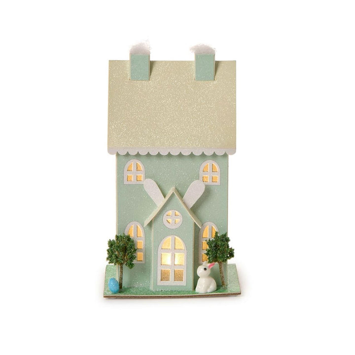 Hand Crafted Light-Up House Easter Decorations Two's Company 