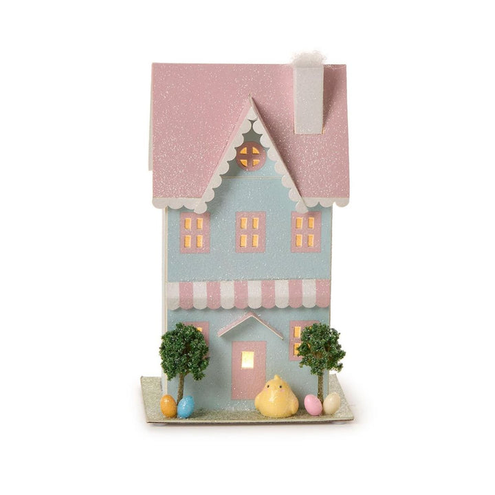 Hand Crafted Light-Up House Easter Decorations Two's Company 