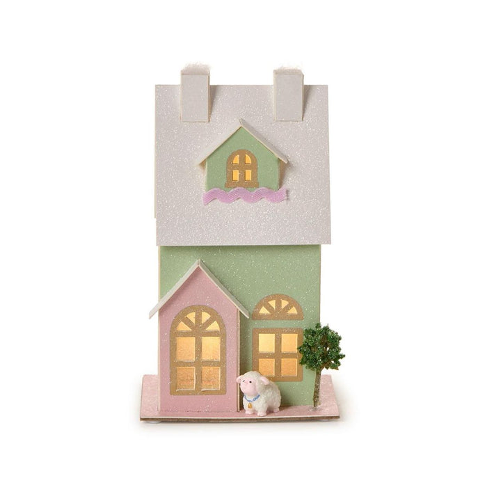 Hand Crafted Light-Up House Easter Decorations Two's Company 