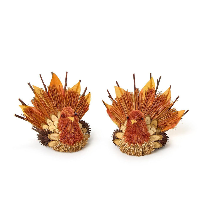 Hand-Crafted Turkey Place Card Holder Fall Decor Two's Company 