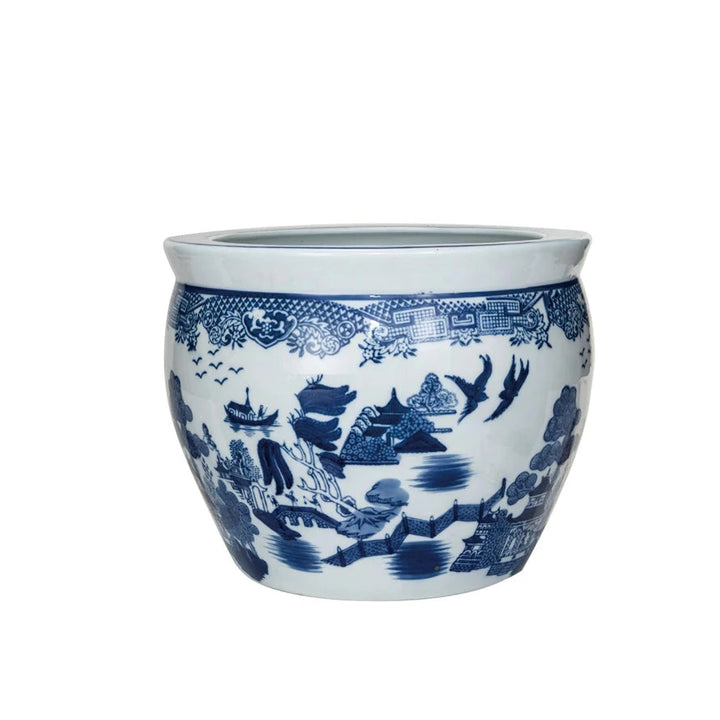 Hand-Painted 12" Stoneware Planter Planter Creative Co-Op 