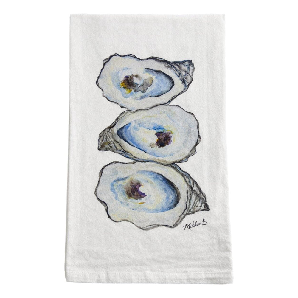 Hand Printed Kitchen Flour Sack Towels Kitchen Towel Low Country Linens 3 Oysters 