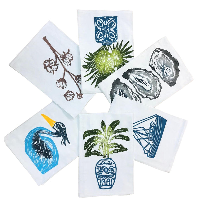Hand Printed Kitchen Flour Sack Towels Kitchen Towel Low Country Linens 