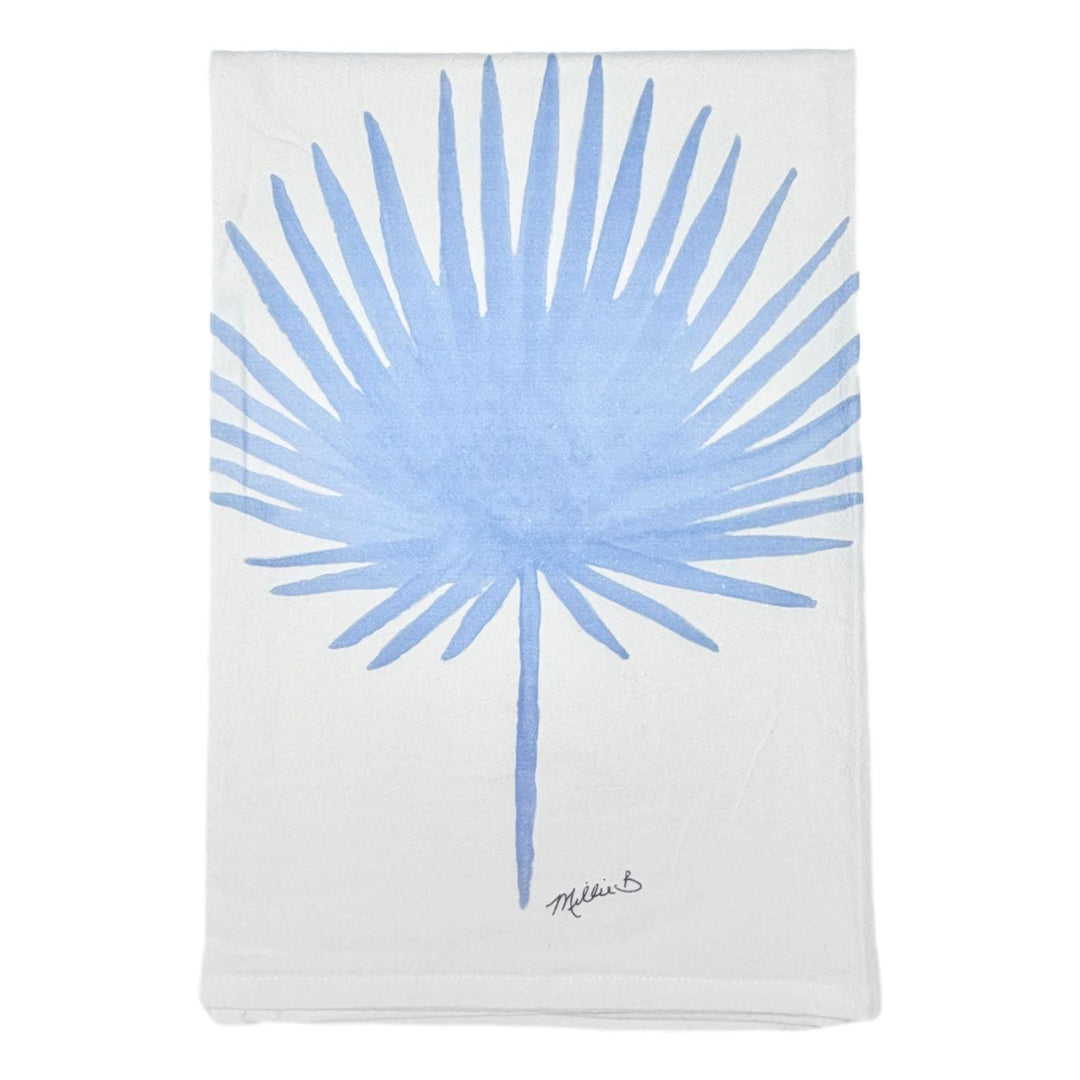 Hand Printed Kitchen Flour Sack Towels Kitchen Towel Low Country Linens Blue Frond 