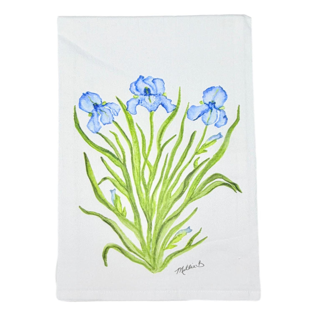 Hand Printed Kitchen Flour Sack Towels Kitchen Towel Low Country Linens Blue Iris 
