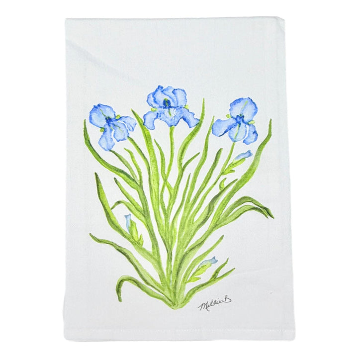 Hand Printed Kitchen Flour Sack Towels Kitchen Towel Low Country Linens Blue Iris 