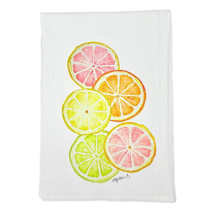 Hand Printed Kitchen Flour Sack Towels Kitchen Towel Low Country Linens Citrus 