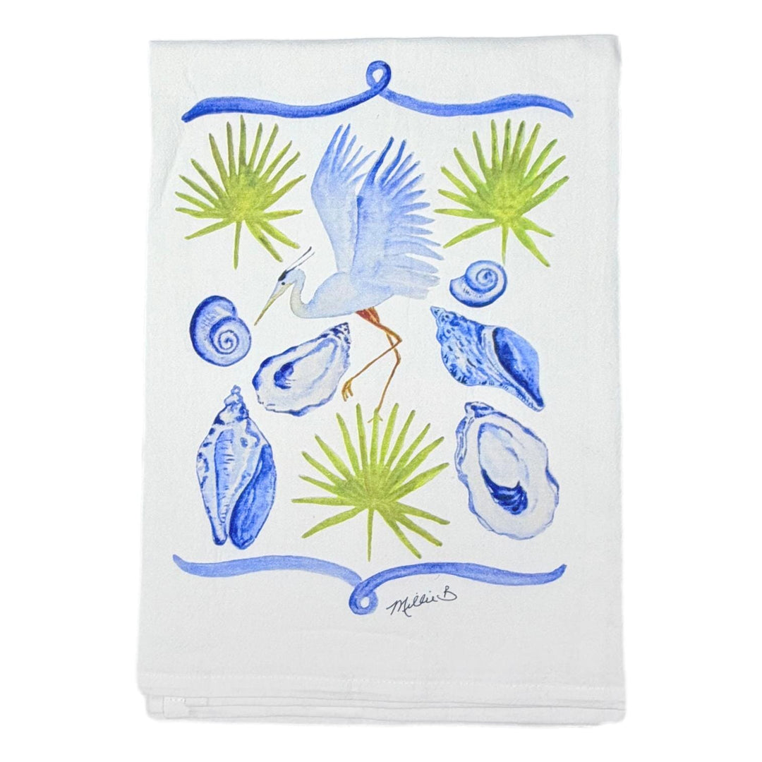 Hand Printed Kitchen Flour Sack Towels Kitchen Towel Low Country Linens Coastal Life 