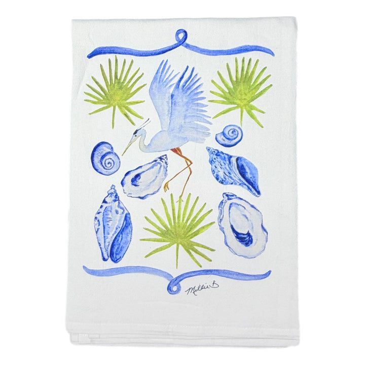 Hand Printed Kitchen Flour Sack Towels Kitchen Towel Low Country Linens Coastal Life 