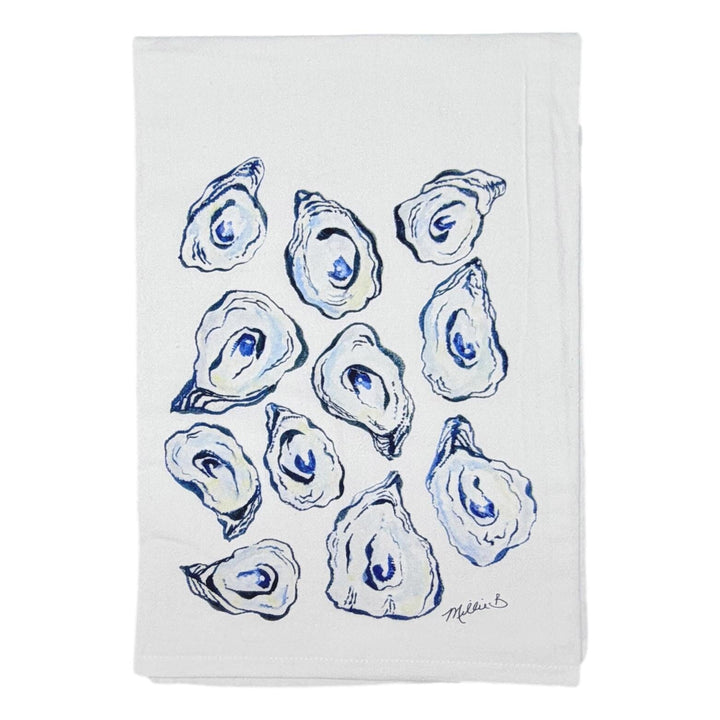 Hand Printed Kitchen Flour Sack Towels Kitchen Towel Low Country Linens Oyster Life 