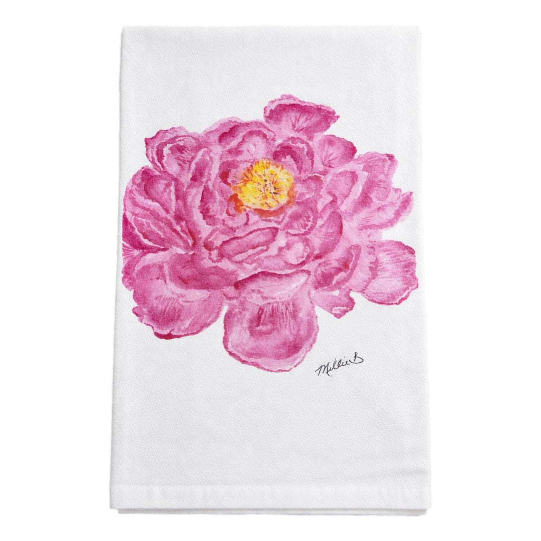 Hand Printed Kitchen Flour Sack Towels Kitchen Towel Low Country Linens Peony 