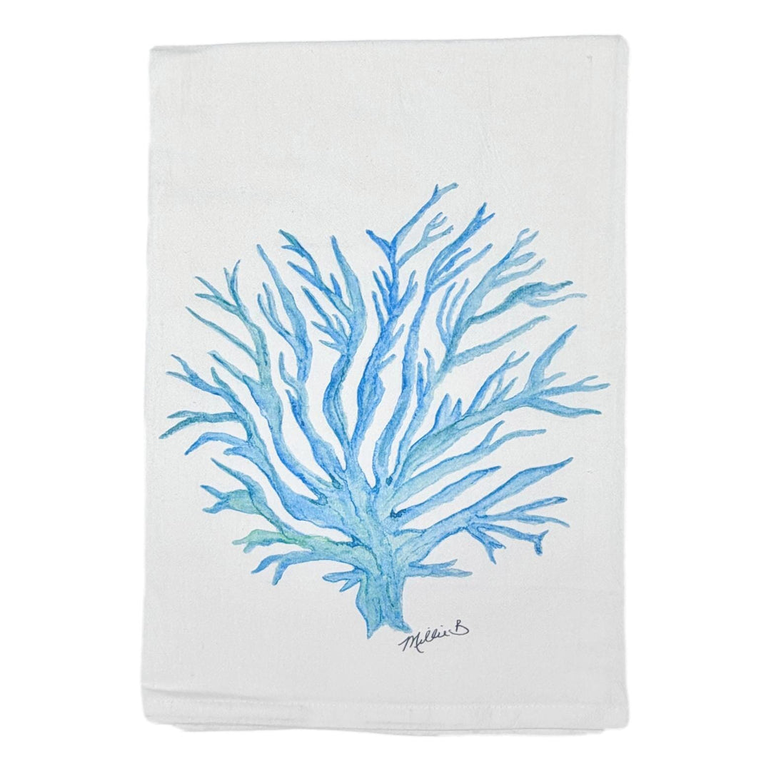 Hand Printed Kitchen Flour Sack Towels Kitchen Towel Low Country Linens Sea Fan 